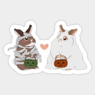 mummy and ghost sheet _ Bunniesmee Halloween Edition Sticker